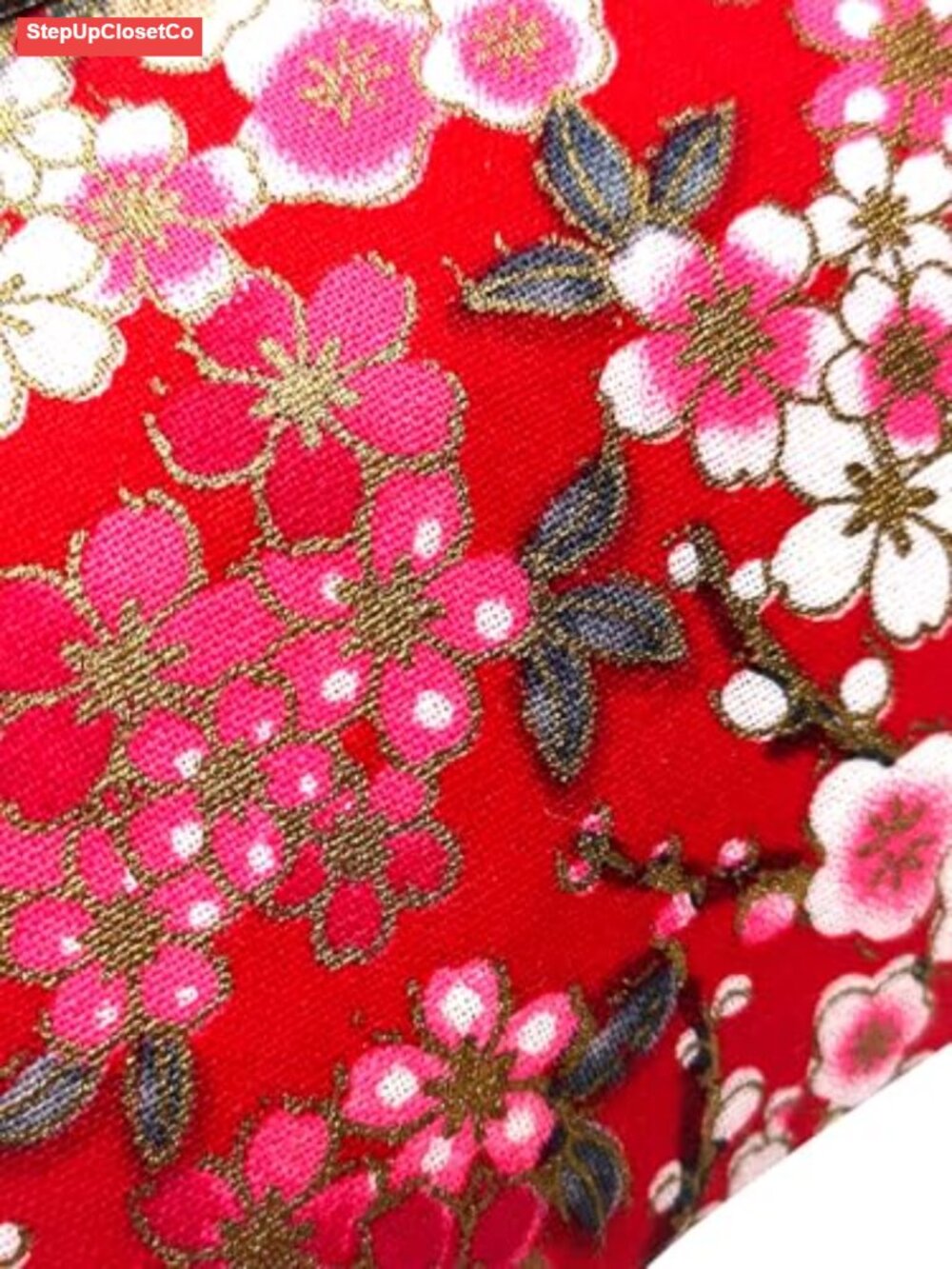 Cotton Floral Kiss Lock Coin Purse Wristlet Clutch - Picture 4 of 6